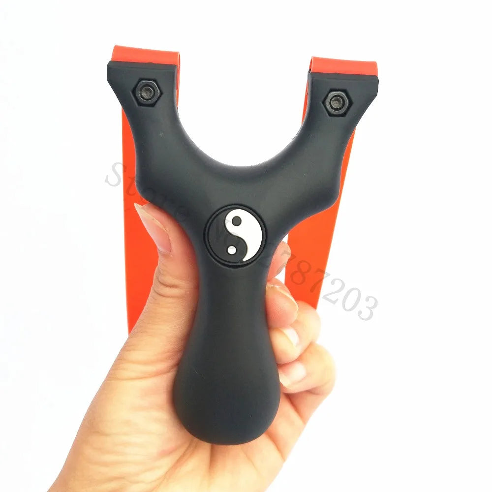 Professional Super Hard Resin Outdoor Slingshot Catapult, Hunting with Flat Rubber Band, Strong Powerful Aiming Point