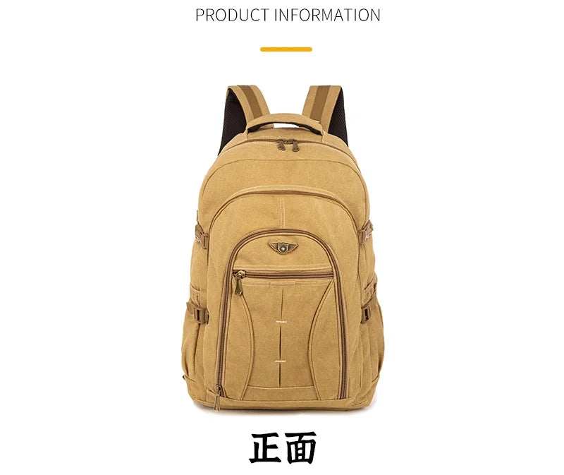 55L 70L Canvas Sports Backpack Men Outdoor Hiking Camping Travel Bag Luggage Rucksack Large Capacity Climbing Tactical Backpack