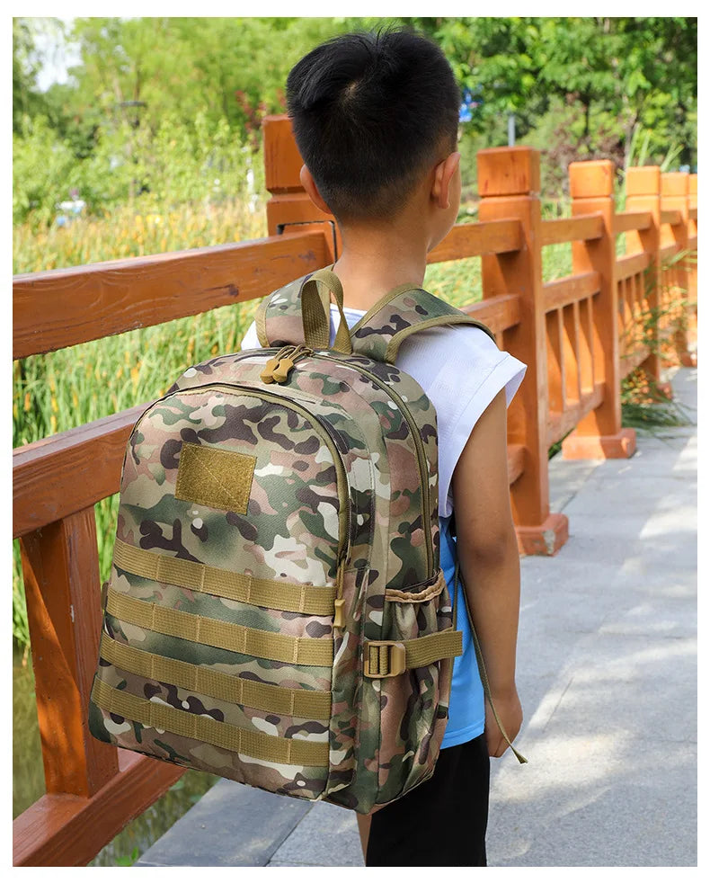 Children Tactical Backpack Small Student School Bag Kids Outdoor Hiking Travel Sports Backpack Summer Camp Camouflage Rucksack