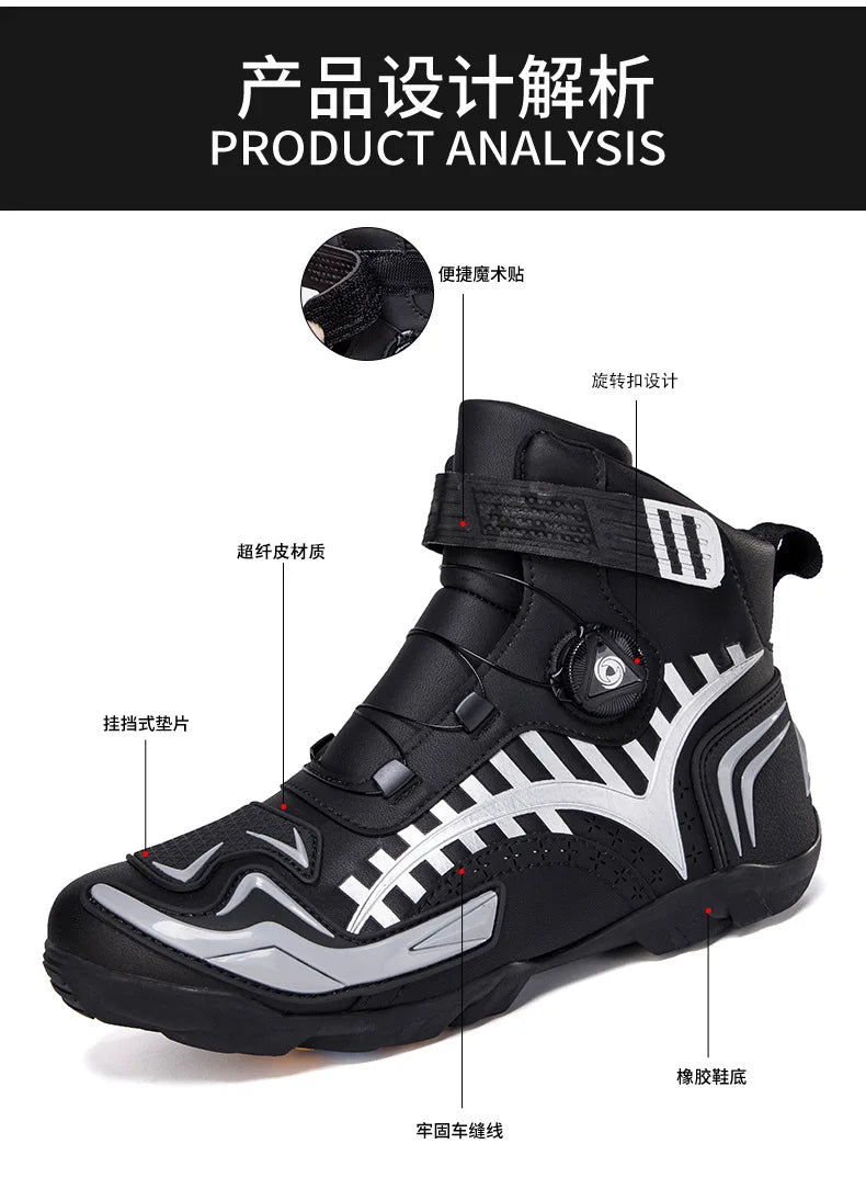 Waterproof Motorcycle Shoes Men Women Universal Biker Boot Leather Motorbike Sneaker Motorcyclist Boots Motorcycle Equipment