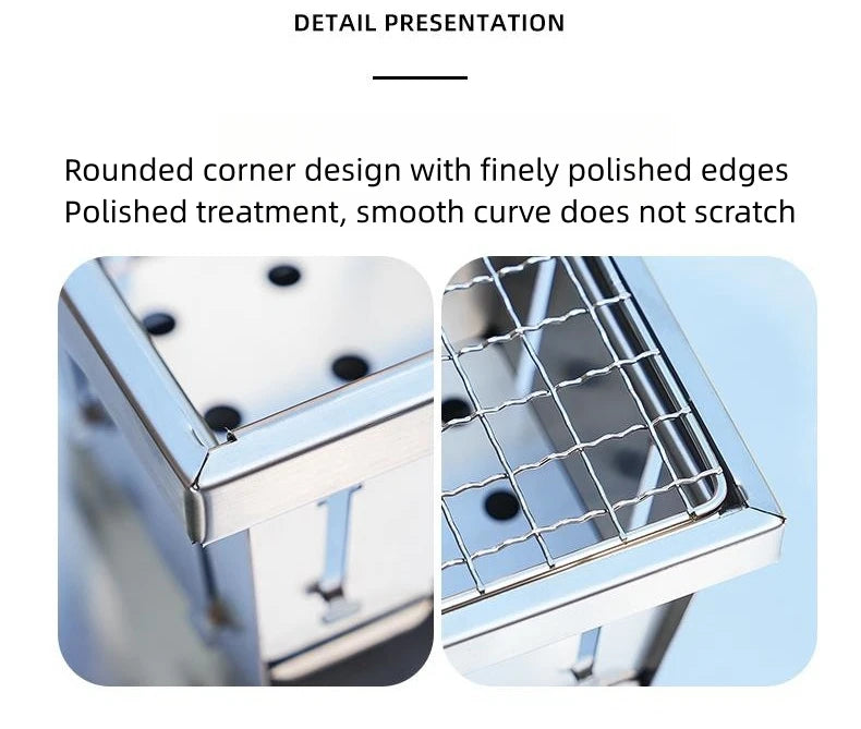 Mini Barbecue Grill Around The Stove Make Tea Outdoor Portable Folding BBQ Grill Stove Stainless Steel Furnace