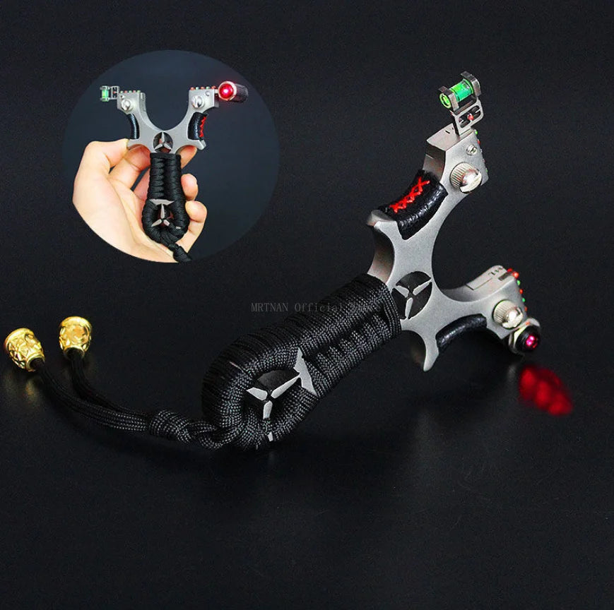Laser Shooting Metal Slingshot High Precision Sling Outdoor Hunting Slingshot for Hunting High Precision Catapult