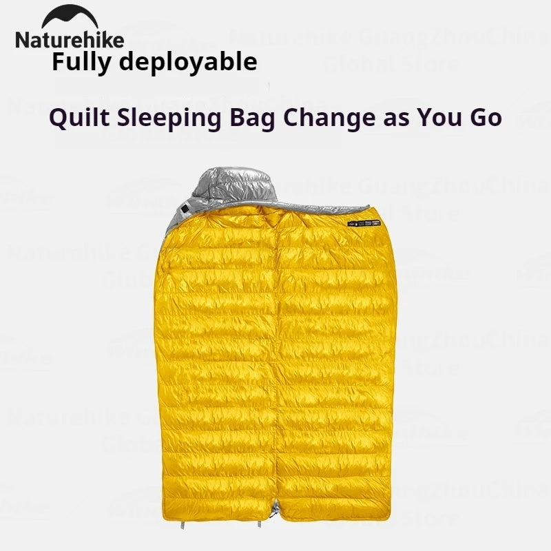 Naturehike CW400 Sleeping Bag Winter 650FP Duck Down Hooded Hiking Sleeping Bag 20D Nylon Waterproof Ultralight Envelope Warm