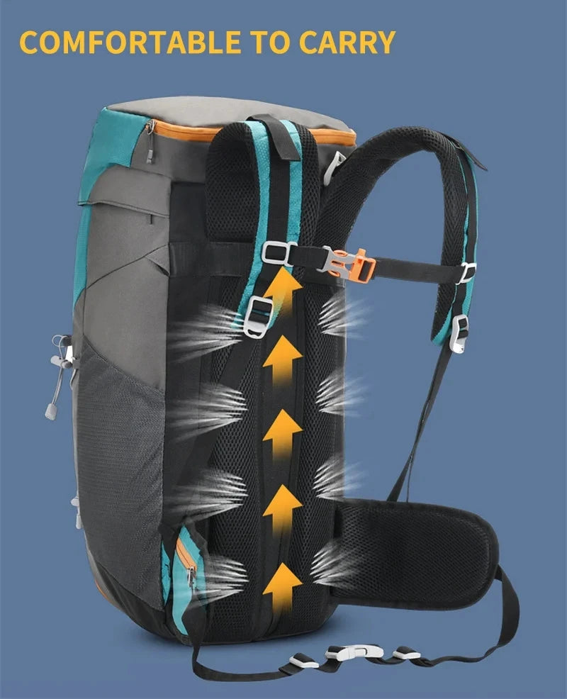 40L Outdoor Mountaineering Bag Waterproof Sports Backpack Lightweight Travel Backpack Hiking Bag Trekking Backpack for Men