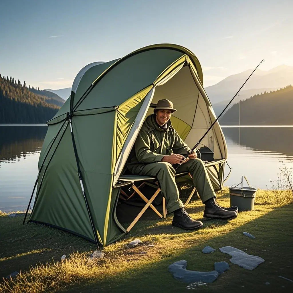 4-in-1 Camping Cot Tent, Backpacking 1 Person Camping Tent, Tent Cot Folding Off the Ground Tent,Fishing Tent,Sleeping Bed Tent