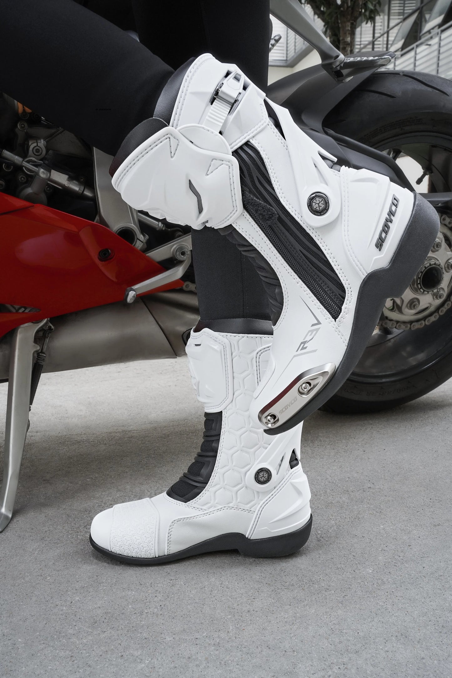 Women's Motorcycle Boots Riding Durable Anti-Slip Professional Motocross Protective Shoes Motorbike Boots Windproof Waterproof