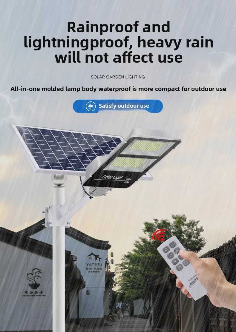 150W Powerful Solar Street Light Remote Control LED Metal Shell Radar Induction Wall Light Outdoor Lighting Split Garden Light