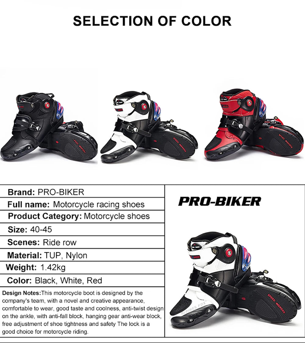 Men Women Motorcycle Racing Boots Sneakers Shoes Microfiber Leather Anti-collision Protection Motocross Off-Road Boots Non-slip