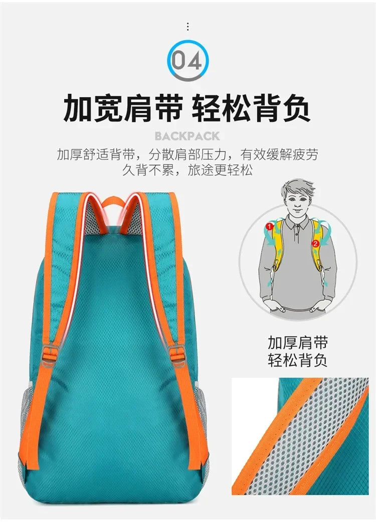 25L Light Folding Waterproof Unisex Hiking Fitness Camping waterproof Climbing Travel Bag Outdoor Sports Leisure Backpack