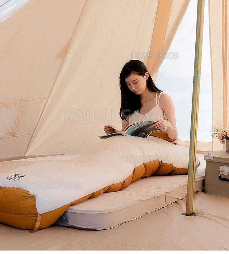 White duck down mummy down sleeping bag adult outdoor camping winter thickened cold minus 30 degrees Sleeping Bags