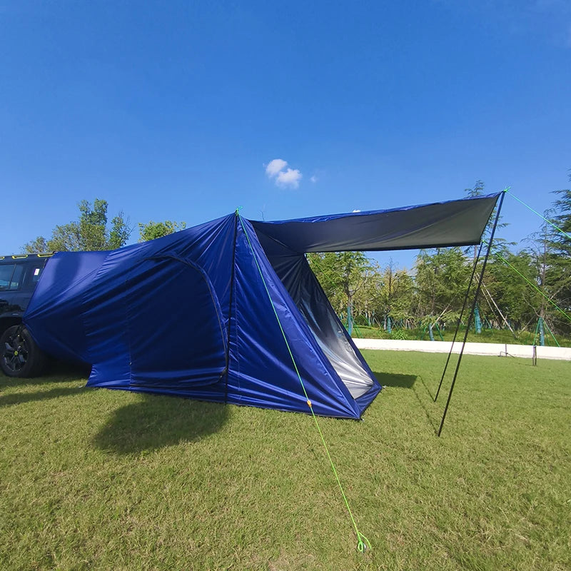 SUV Car Tent with Big Awning, Rear Tent, Camping, Multi-Use Tarp, Roomy Family Camping Tent with Floor, Car Side Tent
