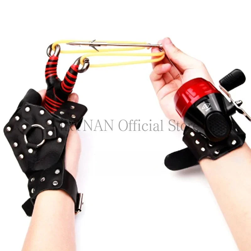 Powerful Fishing Slingsshot with Wrist Rest Outdoor Hunting Sling Shot Large Catapult for Fishings and Ball
