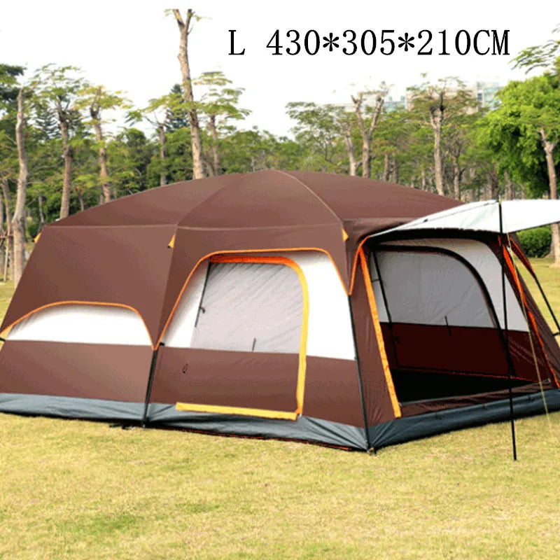 Outdoor Camping Tent Portable Rainproof Mosquito Proof Double Layer Tent 3-5 People One Bedroom One Hall Small Size Tent