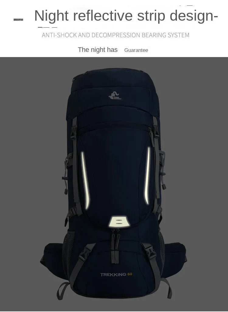 60L Large Hiking Mountaineering Backpack Climbing Hiking Backpack Camping Backpack Sport Outdoor Rucksack Bag For MEN