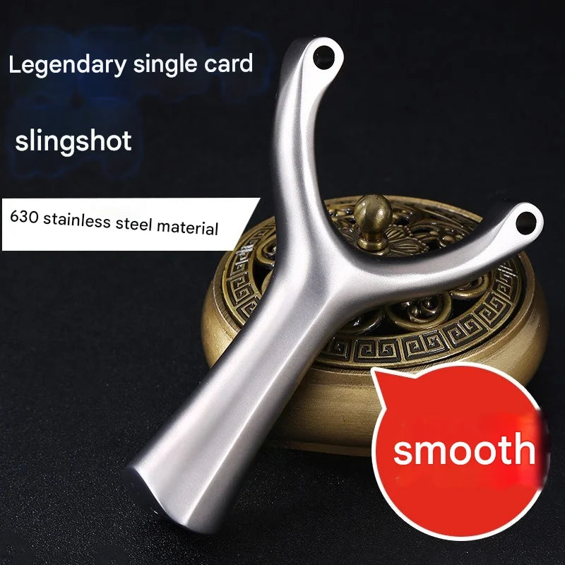 High Quality Hunting Stainless Steel Slingshot With Flat Rubber Band Outdoor Sports Hunting Shooting Catapult Accessories