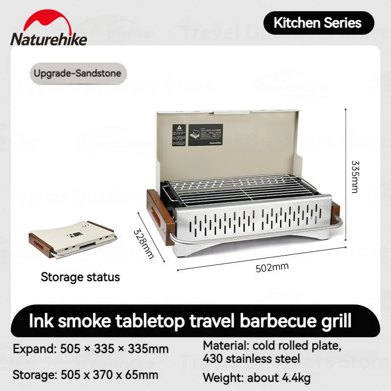 Naturehike Outdoor Portable Folding BBQ Grill Camping Enamel Charcoal Stove Ultralight Travel Picnic 4-8 Person Barbecue Stove