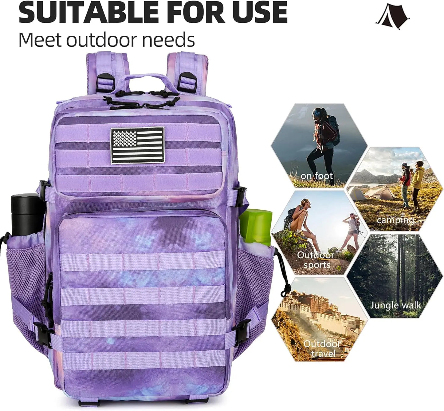 20L 45L 3P Tactical  Backpack Bag 3 Day Assault Outdoor Backpack Waterproof Climbing Rucksack Camping Hiking Hunting Mochila Bag