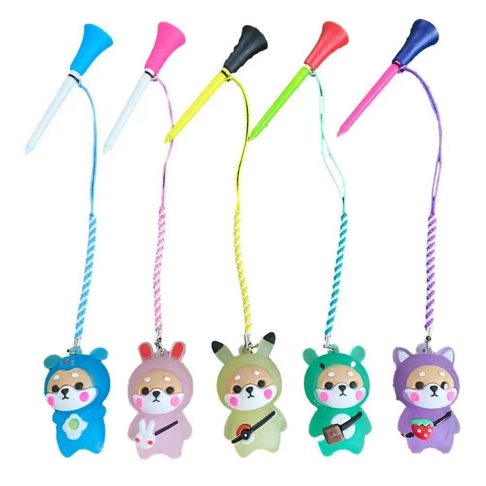 Golf Rubber Tees With Flashing Light Glow In The Dark Loss Golf Dog Ball Holder Cartoon Rope Prevent Accessories Golf W/ Br N0M9