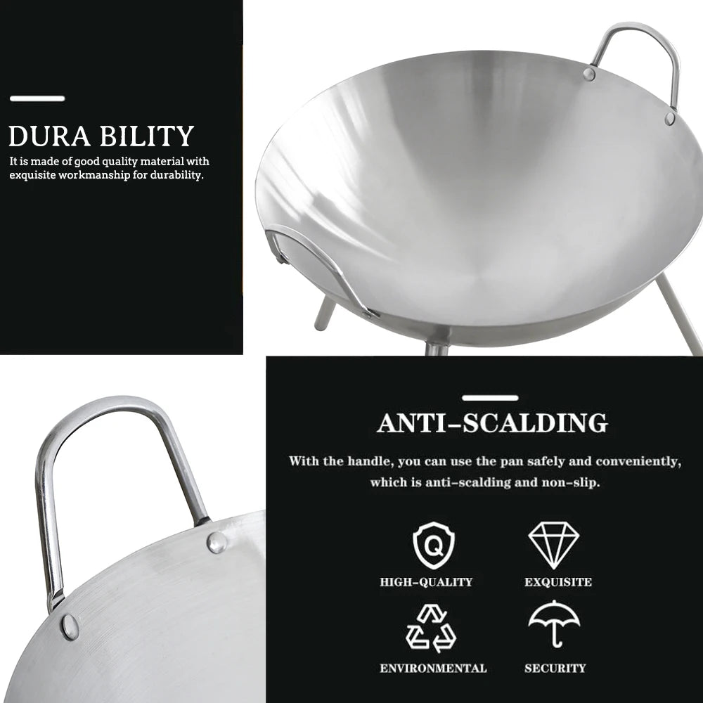 Tripod Fire Pit Grill Wood Burning Cooking Pot Detachable Legs Foldable Camping Charcoal BBQ Stove Heating Outdoor Garden Beach