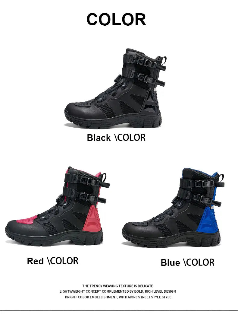 Motorcycle Boots Men's Mid-Calf Motocross Races Protective Boots Outdoor Breathable Non Slip Motos Sports Shoes 1128