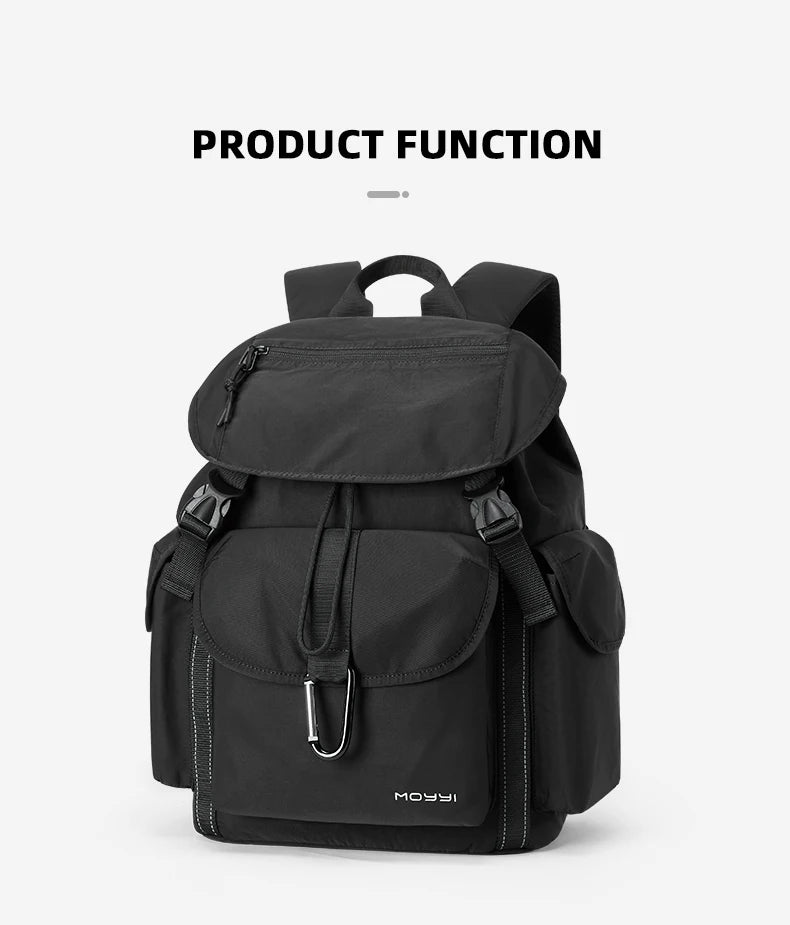 MOYYI Outdoor Waterproof Drawstring Men Women Travel Laptop Backpack Fashion Large Capacity Mountain Climbing Flip Rucksack