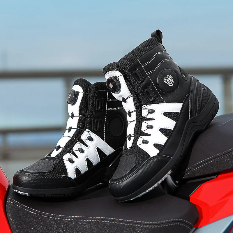 Motorcycle Shoes Riding Men Boots Motorcycle Casual Shoes Microfiber Waterproof Anti-slip Outdoors Travel Equipment Sneakers