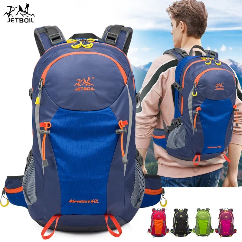 40L Splicing Style Backpack 450D Nylon Travel Bag Men Outdoor Backbag Multifunctional Hiking Mountaineering Backpack