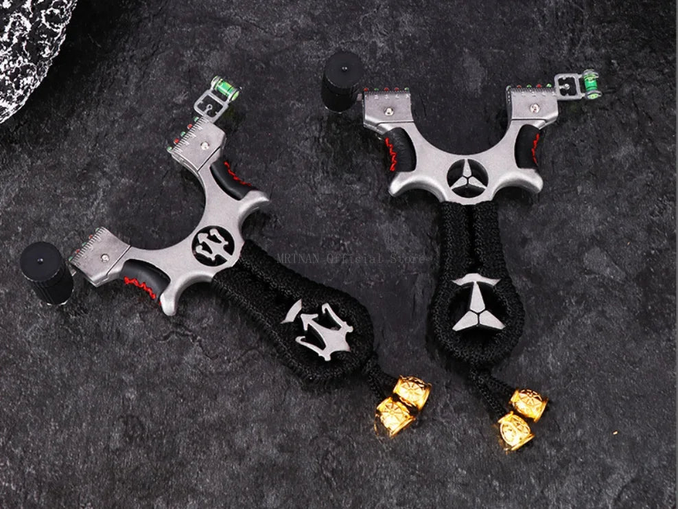 High precision Hunting Laser Alloy Slingshot with Rubber Band Outdoor Sports Hunting Shooting Catapult accessories