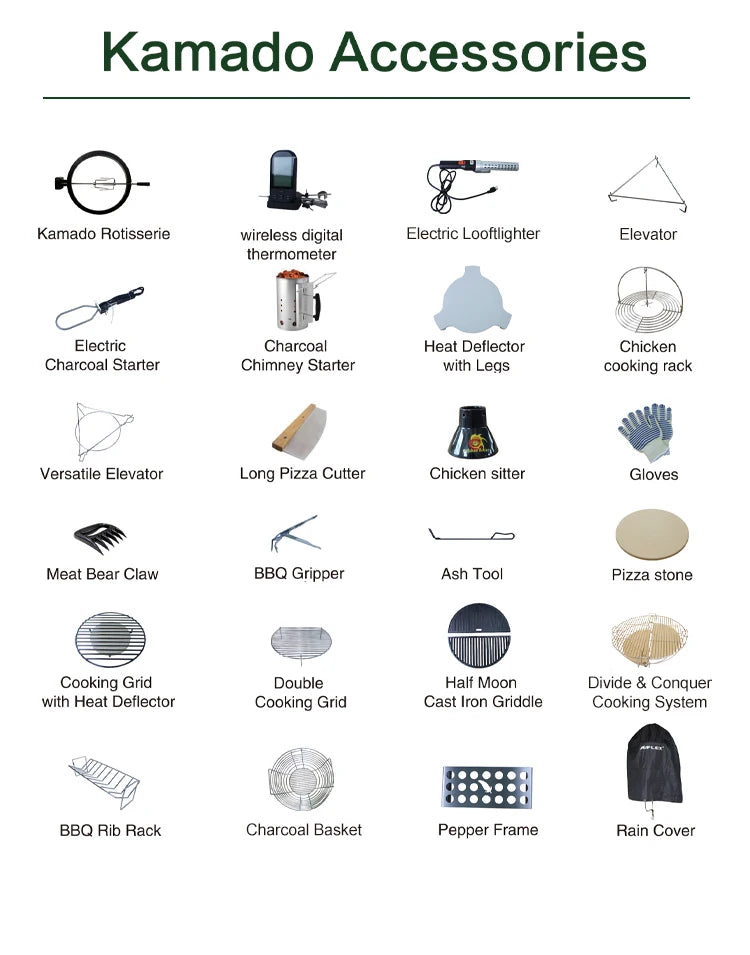 AUPLEX 16-Inch Kamado Barbecue Grill Outdoor Kitchen Smoker Bbq Egg