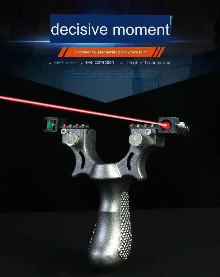 Powerful Slingshot with Laser Spirit Level Fast Press Bow Catapult Precision Infrared Outdoor Sports Hunting Shooting Sling Shot