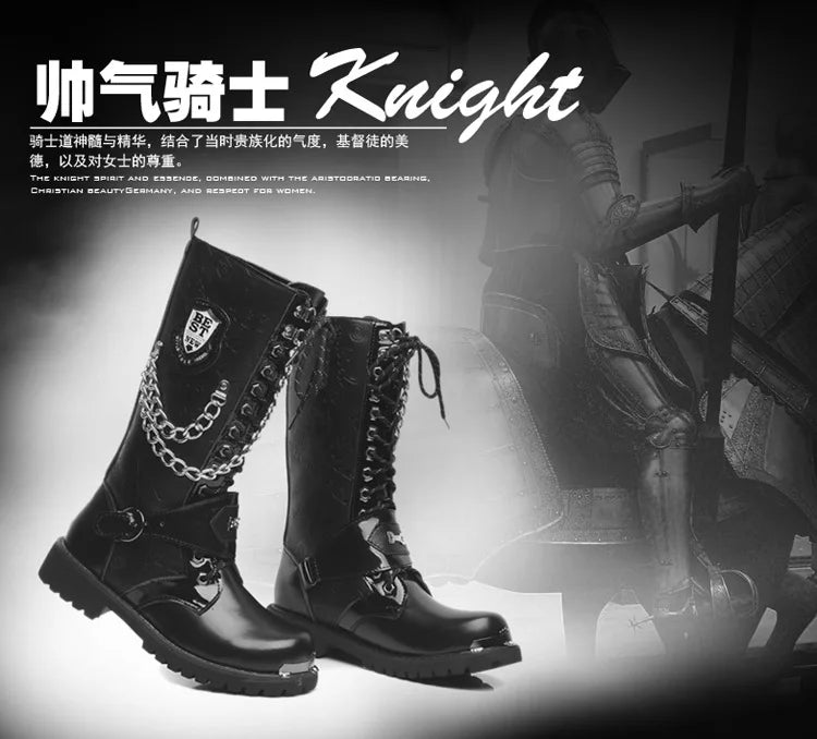 Men Boot Mid Calf Basic Casual Outdoor Military Boots Trendy Big Toe Boots Round Toe Workwear Boots Baita Men's Shoe