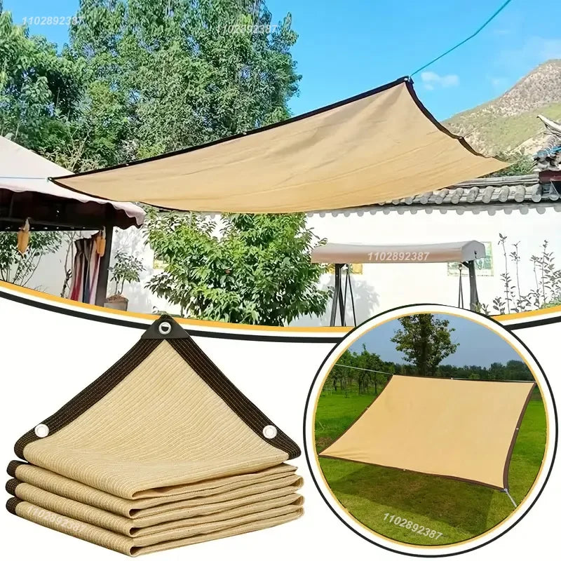 4x5m Beige shading net, UV protection, plant shed, outdoor sunshade, mesh, HDPE sunscreen fabric sunshade