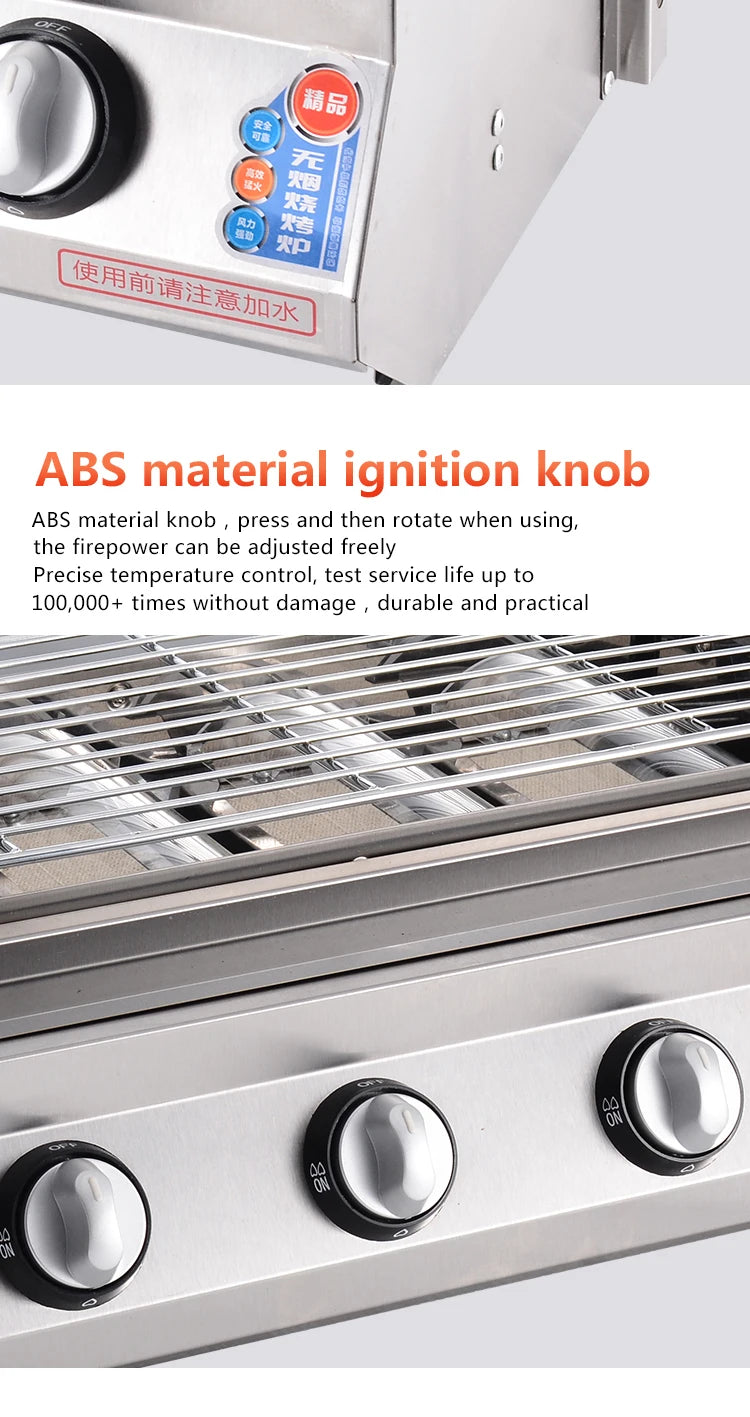 Supplier Stainless Steel Portable BBQ Gas Grill for Outdoor Camping and Restaurant Use