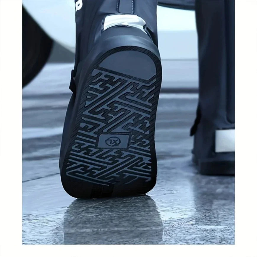 Motorbike Cycling Bike Reusable Rainproof Shoes Cover Motorcycle High Rain Boots Waterproof Reflective Snowy Non-Slip Footwear