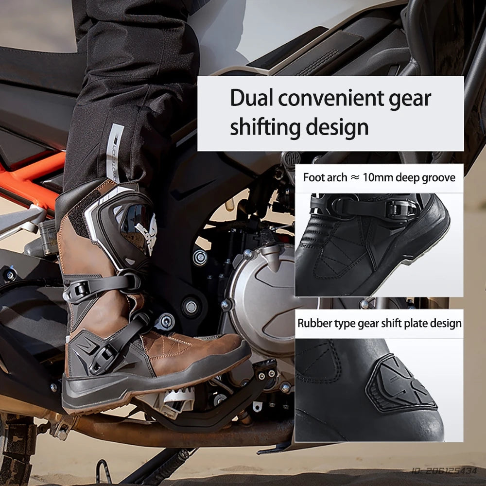 Motorcycle Boots Windproof Waterproof Motocross Boots Anti-Slip Professional Motorbike Shoes For Outdoor Off-Road Rally Riding