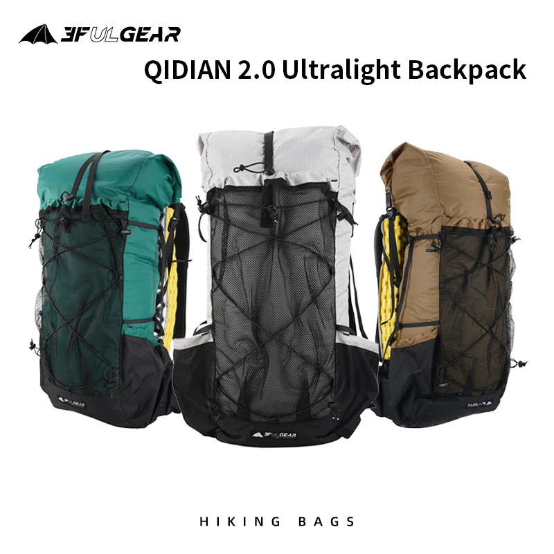 3F UL GEAR 40L+16L QIDIAN2.0 Backpack Ultralight Outdoor Camping Large Capacity Hiking Climbing Sport Waterproof Breathable Bag