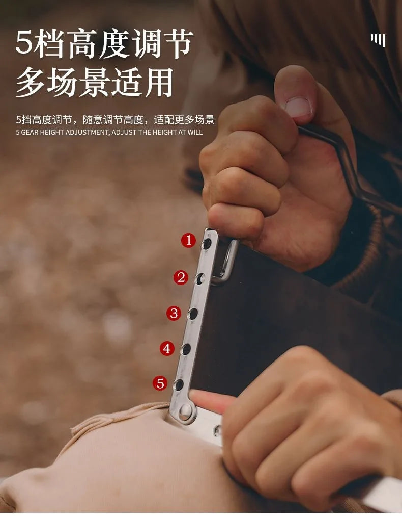 Outdoor Portable BBQ Grill Mini Pocket Stovetop Folding Campfire Bracket Grill Stainless Steel Camping Gas Stove BBQ Stand Pot