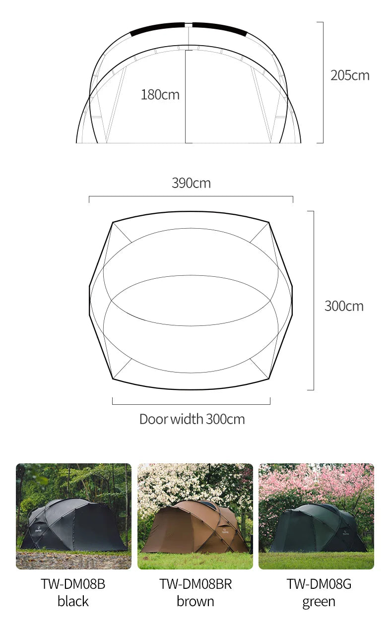 Thous Winds CNC 4-8 Person Family Camping Tent Outdoor Emotional Camp Tent 20D Ripstop Nylon Both Side Silicon Lightweight Tents