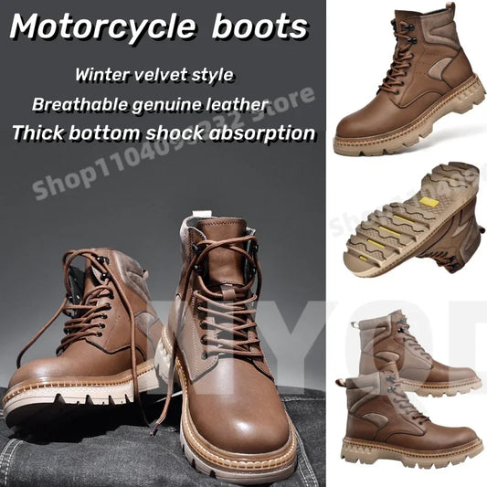 Motorcycle Boots Fashionable Motorcycle Boots Winter Cotton Boots Thick Soled Shock-absorbing Non Slip Casual Shoes