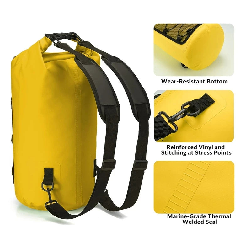 Swimming PVC Pack Dry Bag Camping Backpack for Waterproof Kayak Trekking Canoeing Drifting Rafting Surfing Boating Bag 20L 30L
