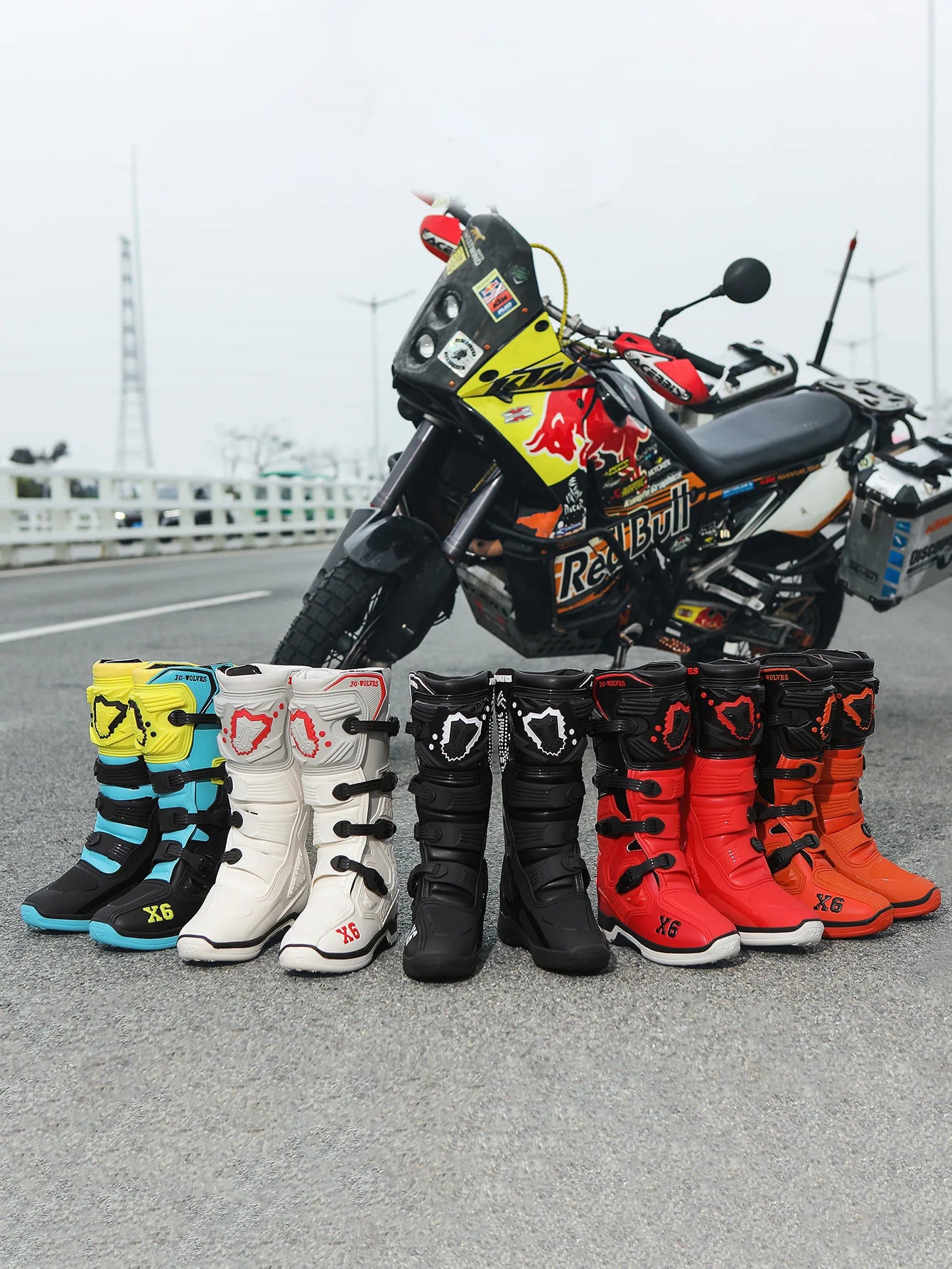 Motorcycle Boot Men Women Riding Mid-Calf Ankle Protective Shoes Moto Motorbike Equipment Racing Long Motorcycle Boots Men