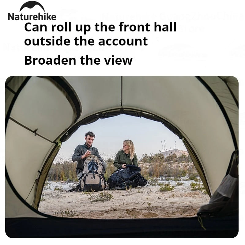 Naturehike Opalus UL Tunnel Tent 2-3 Person 15D Nylon 4 Season Hiking Tent Lightweight Large Space Outdoor Travel Camping Tent
