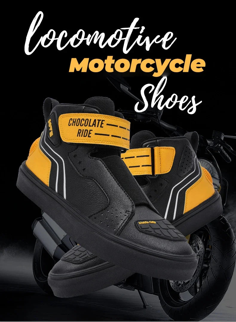 Motorcycle Riding Shoes Men Casual Style Anti-slip Moto Equipment Breathable Durable Comfortable Reflective Off-road Motorbike