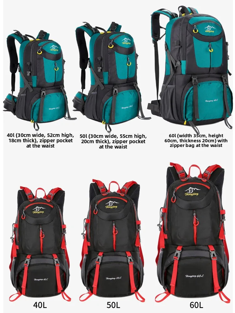 60L Large Capacity Hiking Backpack Men Outdoor Mountain Backbag Male Sport Back Pack Leisure Teens Travel Package Black