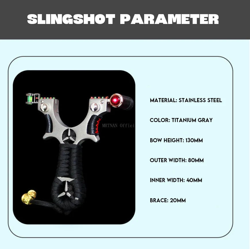 Laser Shooting Metal Slingshot High Precision Sling Outdoor Hunting Slingshot for Hunting High Precision Catapult