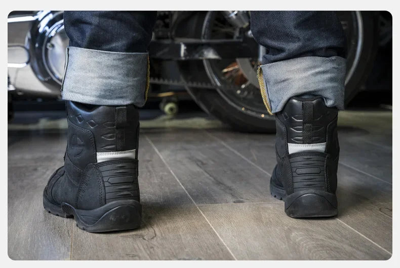 MT-20 Anti-fall Motorcycle Rally Boots MT-10 Leather Waterproof Riding Shoes Knob Design Racing Motorcycle Riding Cowhide Boots
