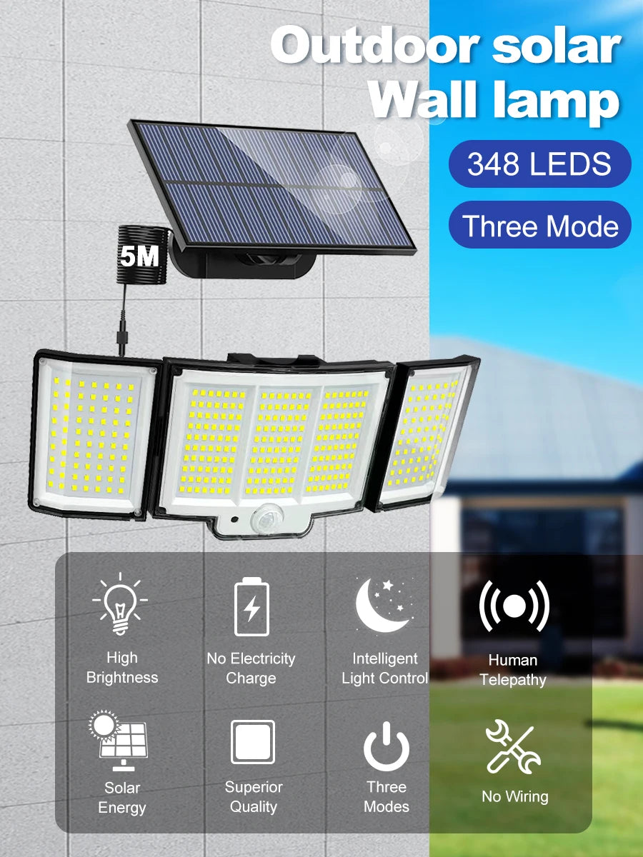 238/328 LED Solar Lamp Outdoor 348Wall Lamp IP65 Waterproof Spotlights Lamp Motion Sensor Solar 3 Mode Street Light Garden Decor