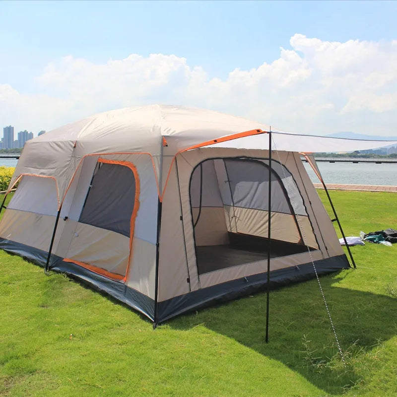 Outdoor Camping Tent Portable Rainproof Mosquito Proof Double Layer Tent 3-5 People One Bedroom One Hall Small Size Tent