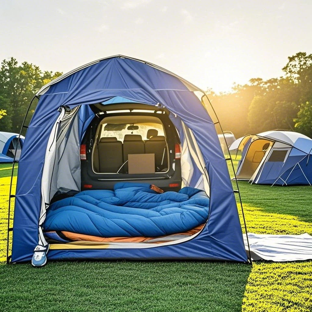 Easy Setup SUV Car Camping Tent - 4-Season Waterproof Tailgate Tent with Floor, 2-4 Person Large Space for Outdoor Adventures