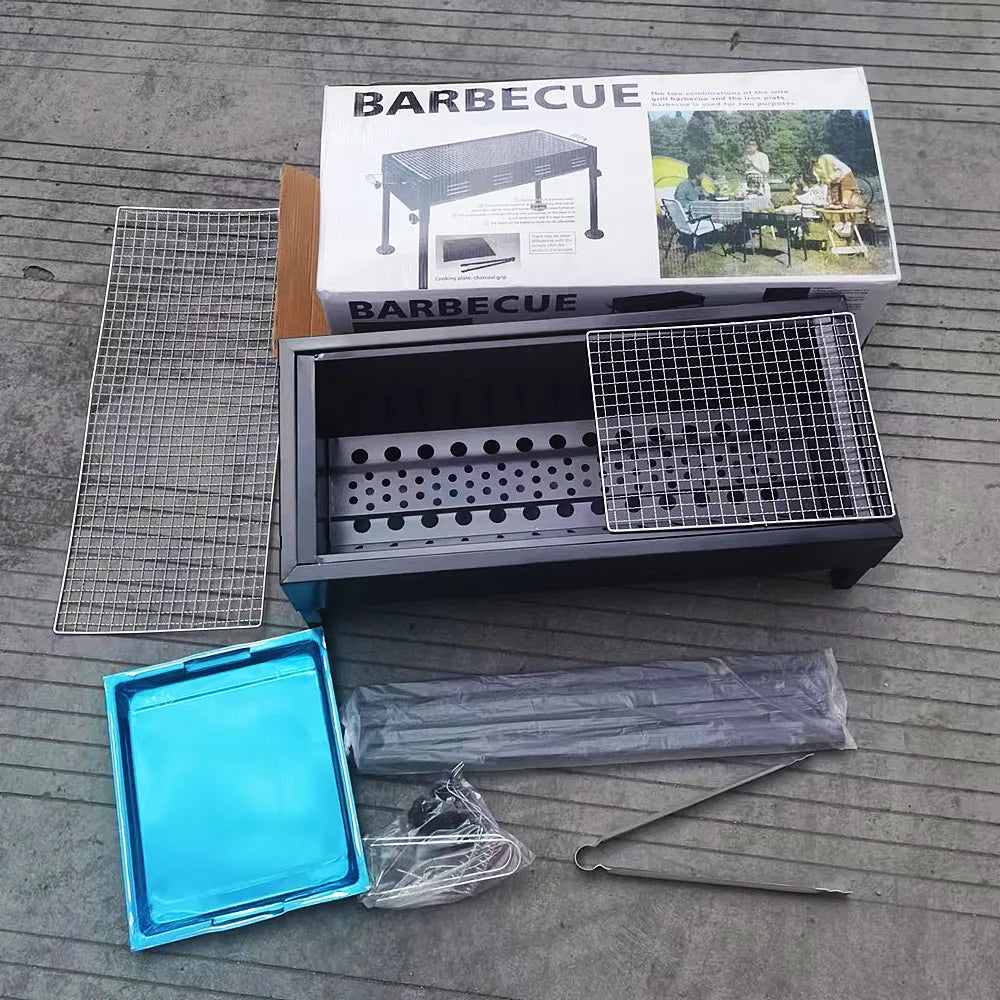 Large Japanese BBQ Grill Thickened Folding Outdoor BBQ Grill Portable BBQ Grill Removable Lifting